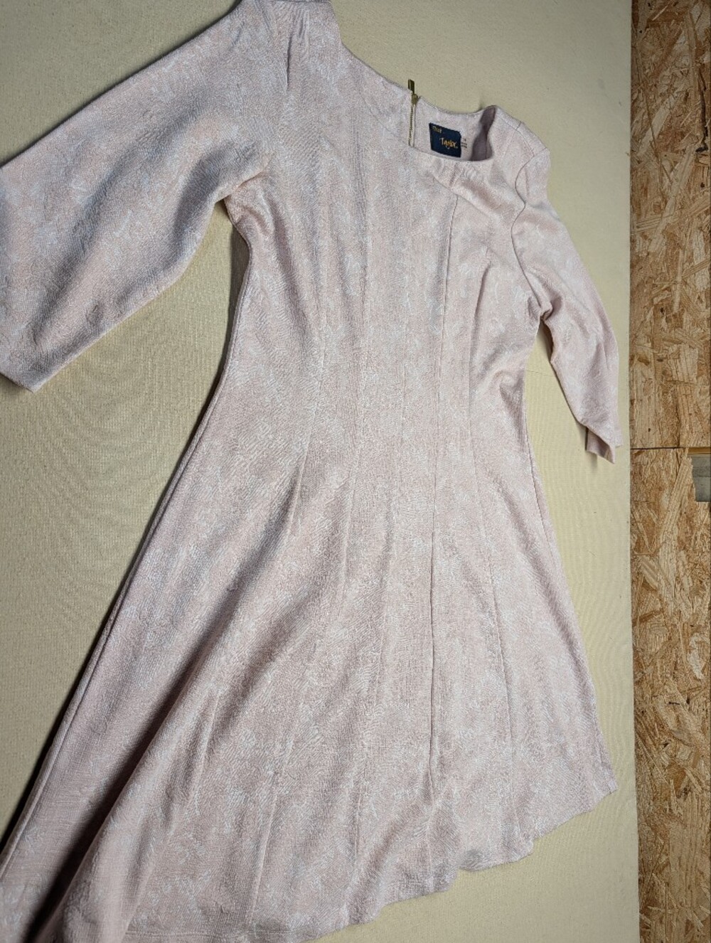 Just Taylor‎ Women's Size 14 Soft Pink Jacquard A-Line Midi Dress